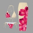 thumbnail image 2 of Tnhcen Women's Two - Piece Swimsuit Set with High - Waisted Skirt, Floral Print Bikini, Nylon Spandex Tie - Bikini, Summer Beach Swimwear Cover Up, 2 of 5