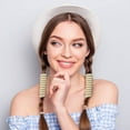 thumbnail image 4 of 2 bandas para el cabello con lazo para teléfono | Coleteros de fibra de poliéster suave | Coleteros elásticos | Cordón de teléfono rizado impermeable | Accesorios deportivos para mujeres y niñas,, 4 of 6