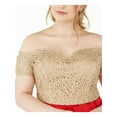 thumbnail image 3 of B DARLIN Womens Red Short Sleeve Above The Knee Ruffled Cocktail Dress Plus 24W, 3 of 3