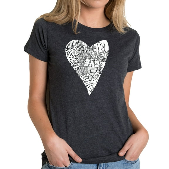 LA Pop Art Women's Premium Blend Word Art T-shirt - Lots of Love