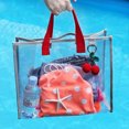 thumbnail image 5 of One opening Beach Bag Portable Letter Print Transparent Handbag Shoulder Bag, 5 of 8
