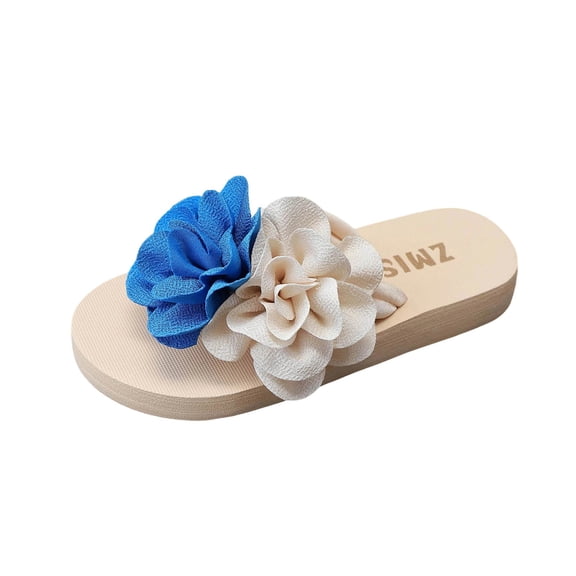 Wensltd Women's Flower Flip Flops Soft Sole Sandals Open Toe Comfortable Spring Summer Casual Wear Breathable Lightweight Vacation Beach Slippers