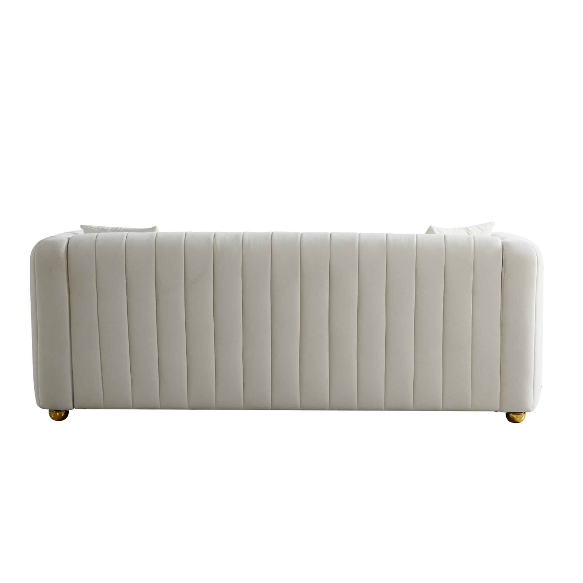 Resenkos Velvet Futon Sofa, Loveseat Couch for Living Room, Bedroom Apartment, Studio and Small Space, White