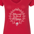 thumbnail image 4 of Inktastic Blessed to Be a Mimi Grandma Women's V-Neck T-Shirt, 4 of 5