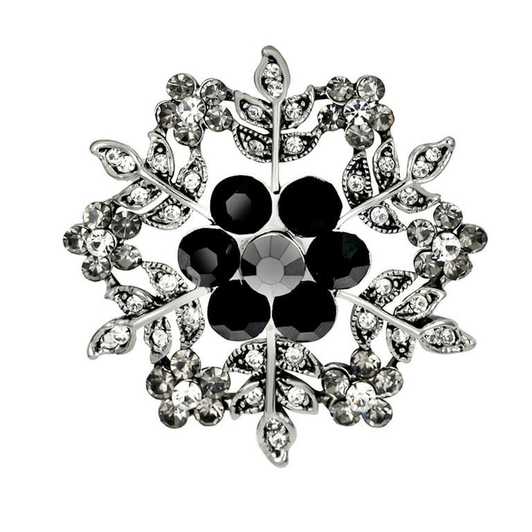 1.5 Silver Round Fashion Brooch Pin with Iridescent Rhinestones - Pack of  12 (BHB002) - CB Flowers & Crafts