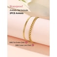 thumbnail image 5 of Silvora Gold Plated Layered Anklets for Women Stackable Flat Snakle and Cuban Link Chain Ankle Bracelet Set Adjustable Foot Chain Summer Beach Jewelry Gifts for Granddaughter Christmas, 5 of 6