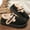 Black, variant on Women's Moccasin House Slipper Boots with Wool Lining, Memory Foam Adjustable Strap Indoor Outdoor Shoes