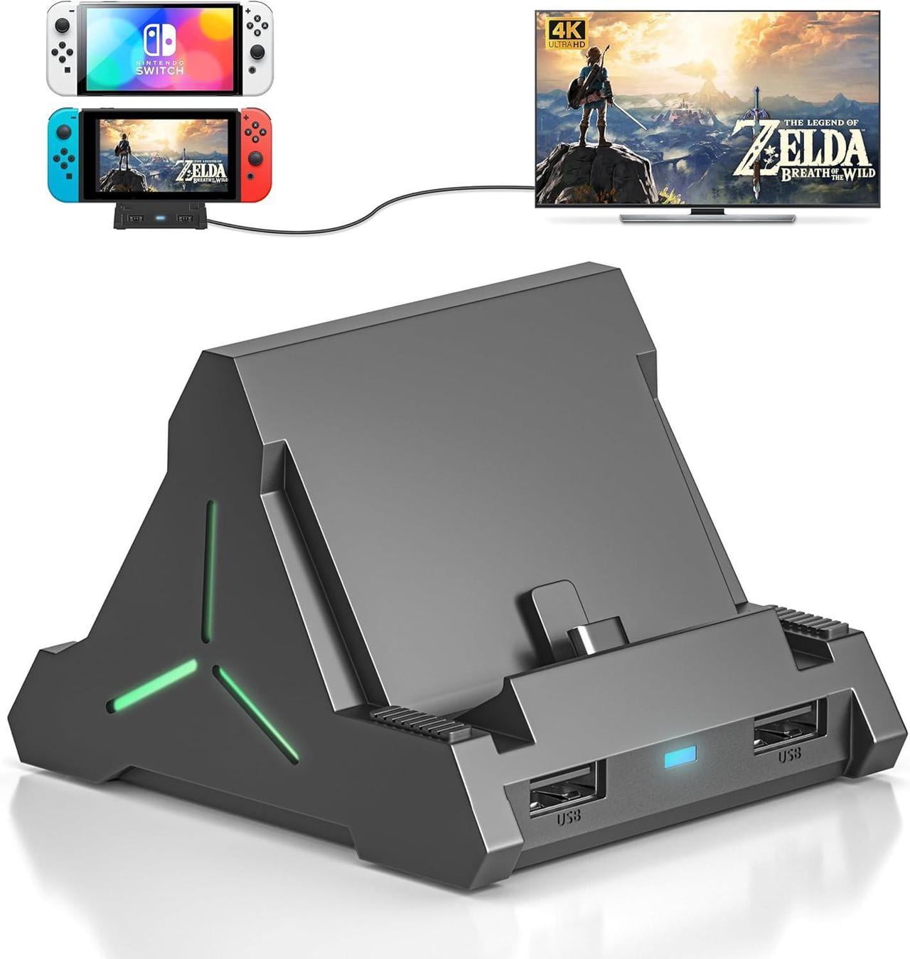 RGEEK TV Docking Station for Nintendo Switch, 6-in-1 Dock with