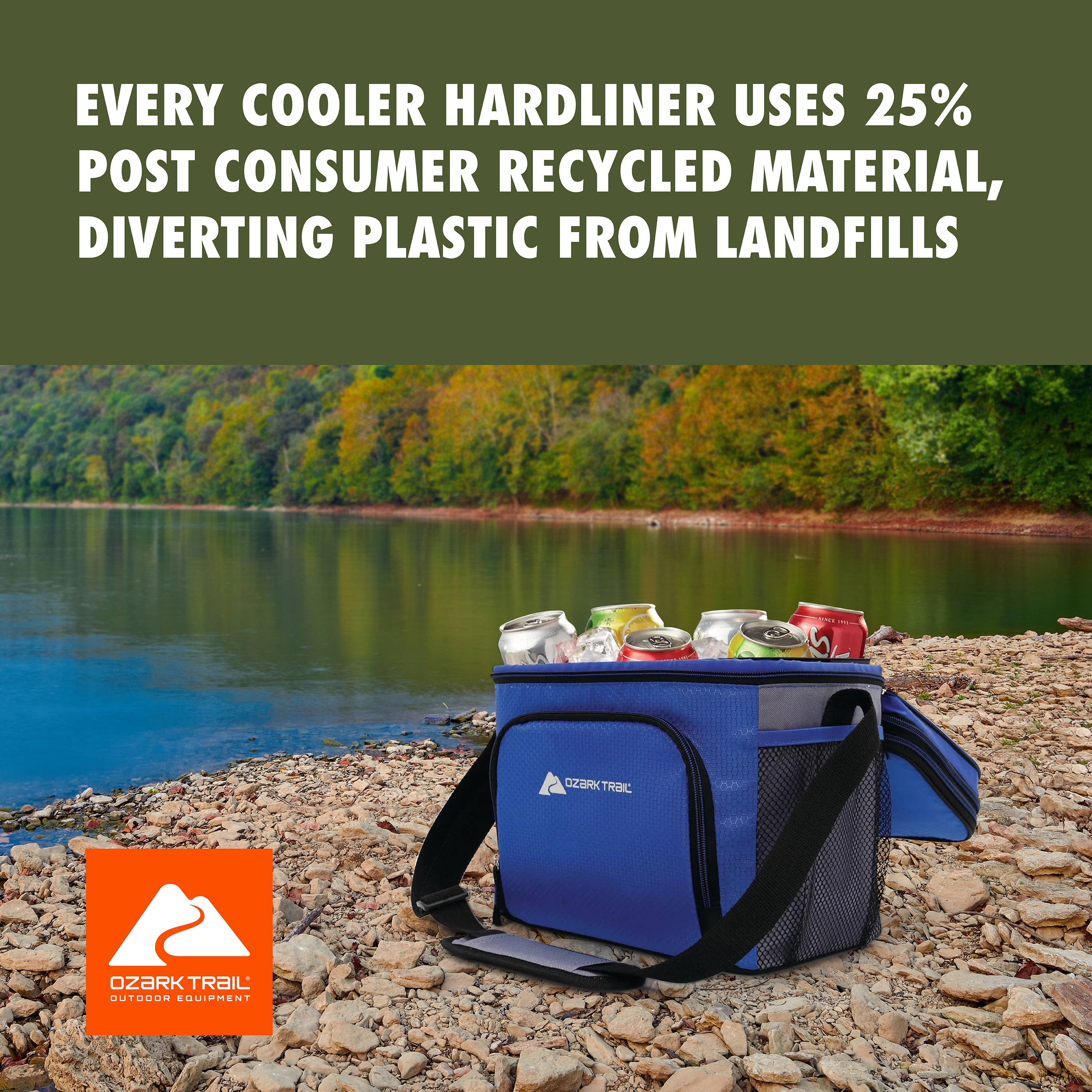 Ozark Trail Soft-Sided 12-Can Cooler, Blue