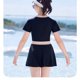 thumbnail image 5 of Vestido de Manga Corta de Niñas Traje de Baño Conservador Vestido Uniforme de Estilo Deportivo para la Fiesta de Playa, 5 of 7
