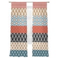 thumbnail image 7 of Boho Colorful Sheer Curtains 96 inches Long 2 Panels Set Striped Ethnic Style Geometric Classical Retro Tiers Sheers Rod Pocket Small Window Short Curtains for Kitchen Cafe, Each 52" W x 96" L, 7 of 7
