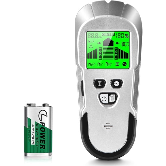 6-in-1 Electronic Stud Finder with LCD Display, Detects Wood Studs, Metal and Live AC Wires up to 3.15 in Deep