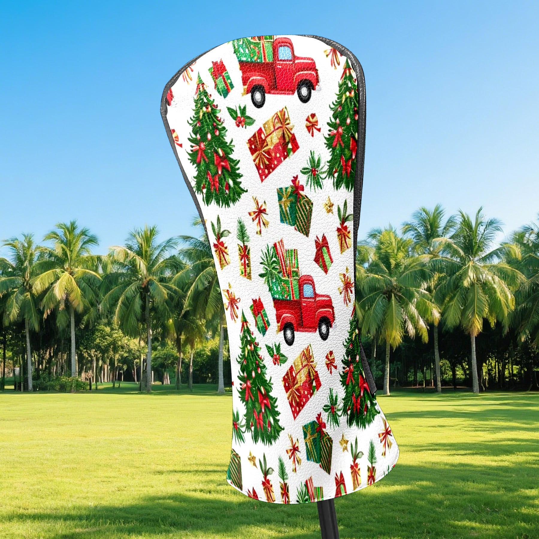 Golf Club Covers, Christmas Premium PU Leather Driver Hybrid Putter Head Covers with Velvet Lining, Waterproof Golf Gifts for Men Women