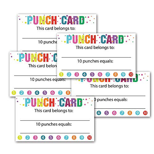 10-50 Pcs Behavior Punch Cards for Kids Reward Chart Loyalty