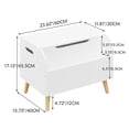 thumbnail image 2 of Kids Wooden Toy Box with Front Bookshelf,Toy Storage Organizer,Safety Hinge,Boys Girls Toy Chest Bench for Playroom Kids Room Organization,White, 2 of 7