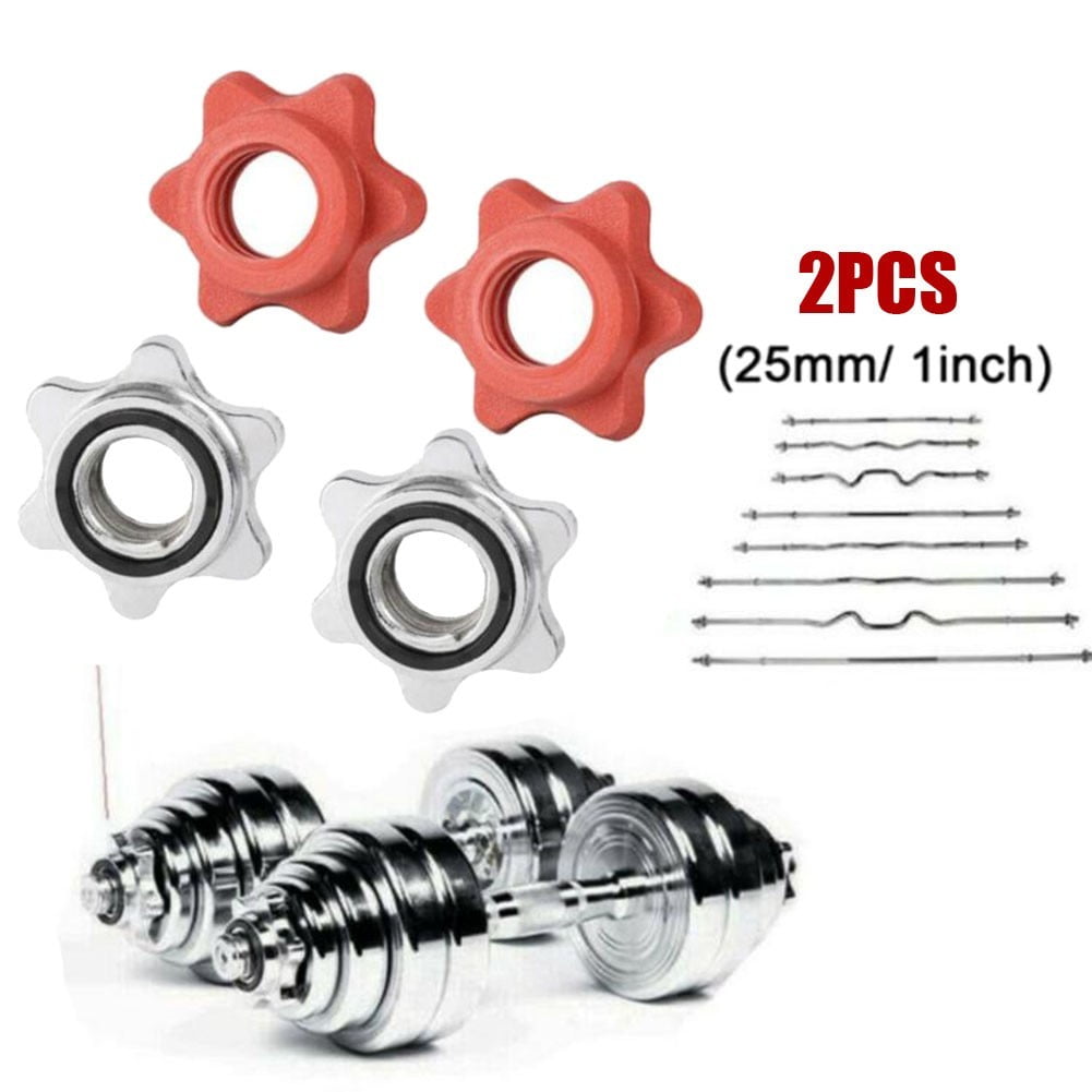 4PC Weight Check Nut Barbell Bar Clips Spin Lock Screw Dumbbell Spinlock Collars 