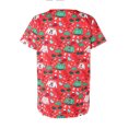 thumbnail image 2 of Blusas De Manga Corta Con Cuello En V De Navidad Para Mujer Blusas De Uniforme De Trabajo De Enfermeras XBTCLXEBCO Rojo;XXL, 2 of 6
