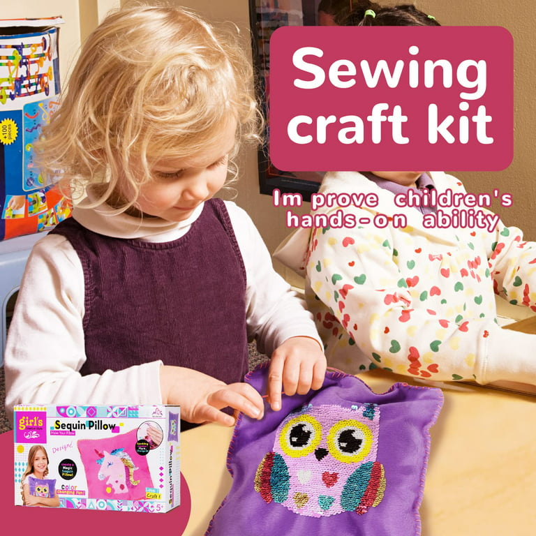 noonimum Kids Sewing Kit - Sewing Kit for Kids, Kids Sewing Kits Age 5-8,  Kids Sewing Crafts, Make Your Own Felt Pillow, Felt Pillow Kit