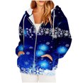 thumbnail image 1 of Sudadera con capucha de manga larga para mujer, informal, con capucha, para exteriores y chaquetas, a la moda, con estampado, de manga larga, con bolsillos, 1 of 6