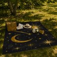 thumbnail image 7 of Golden Sun Crescent Moon And Scattered Stars, Soft Flannel Blanket with Minimal Celestial Illustration Print, Housewarming Gift and Home Decor for Bedroom and Living Room, 7 of 7