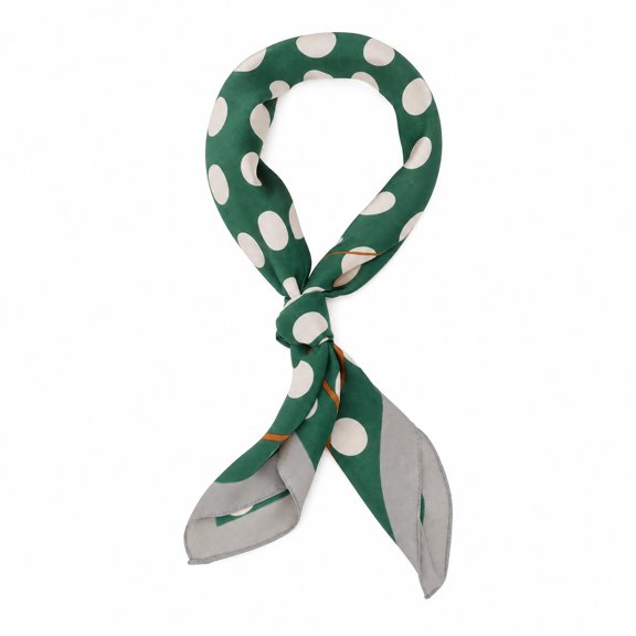 Unique Bargains 1 Pc Head Scarves Bandana Fashionable Print Neck Scarf Green White