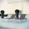 thumbnail image 5 of Modway Chaises Longues de Patio en Aluminium Shore Argent/gris (Ensemble de 2), 5 of 5