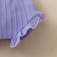 thumbnail image 6 of NOLDARES Toddler Baby Girl Summer Clothes Ruffle Knit Sleevelesss T-Shirt Tee Tops + Shorts Cute Outfits Set(Purple,6-12 Months), 6 of 7