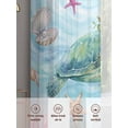 thumbnail image 6 of Sea Turtles Sheer Curtains 45 Inch Long 2 Panels, Pink Flower Shell Starfish Coral Ocean Watercolor Light Filtering Rod Pocket Curtains, Sheer Voile Drapes for Living Room Bedroom, 52"x45", 6 of 8