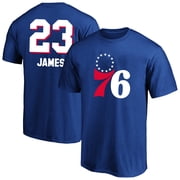 Men's Fanatics LeBron James Royal Philadelphia 76ers Primary Logo Name & Number T-Shirt