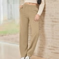 thumbnail image 4 of cocolona Womens Solid Color Casual Sweatpants Elastic Waist Straight Wide Leg Workout Gym Running Pants with Pockets, 4 of 5