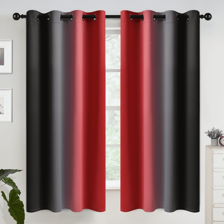 Black Ombre Room Darkening Curtains