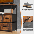 thumbnail image 5 of TV Stand, Entertainment Center Dresser with 5 Fabric Drawers with Open Storage Shelf for Bedroom Living Room Hallway, Rustic Brown, 5 of 6