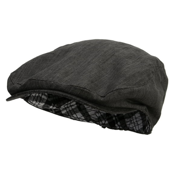 Big Size Linen Driver Ivy Cap - Black XL-2XL
