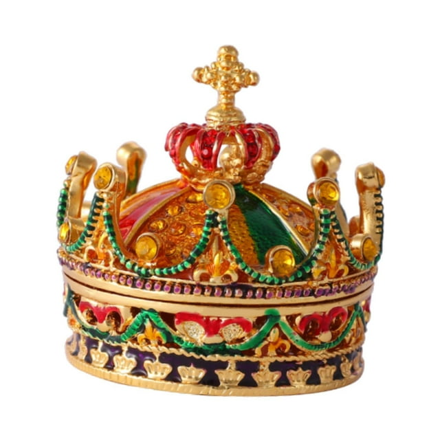 Joyero con forma de corona, organizador de joyas, artesanía versátil, caja decorativa única, estatua para pendientes, anillos, pulseras con dijes