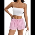 thumbnail image 3 of Pantalones Cortos Tipo Bóxer de Verano con Cintura Elástica, Cordón Ajustable y Estampado de Rayas para Mujer Rosa Roja L, 3 of 10