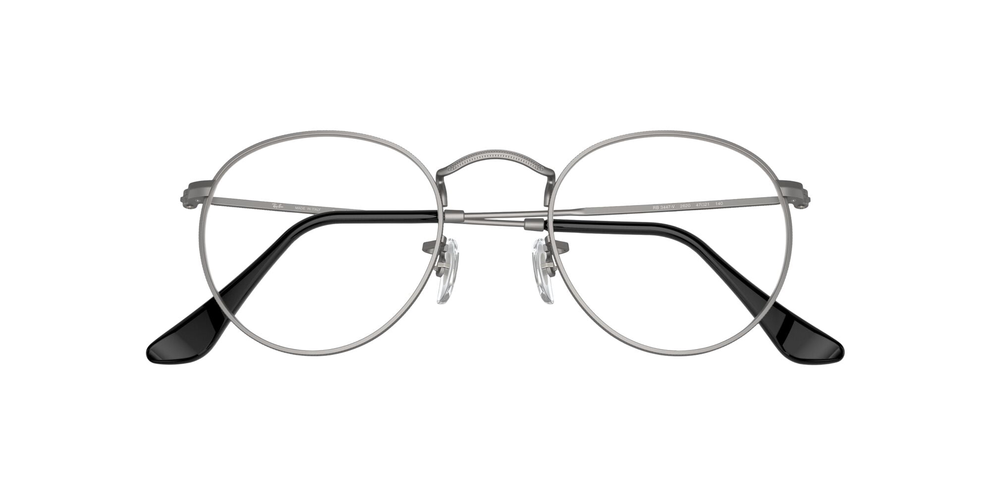 Ray-Ban Unisex Size 53 Round Metal Eyeglasses, Matte Gunmetal/Demo Lens