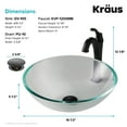 thumbnail image 6 of KRAUS 16 1/2-inch Crystal Clear Glass Bathroom Vessel Sink and Matte Black Arlo Faucet Combo Set with Pop-Up Drain, 6 of 9