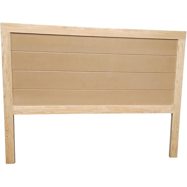 Cabecera Para Cama Queen Size Muebles GM Modelo Duela Pata Delgada Madera de Pino Color Natural Laca Transparente