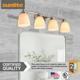 thumbnail image 6 of Sunlite Sconce Vanity Light Fixture, Bell-Shaped Frosted Glass, Brushed Nickel, 6 of 6