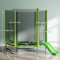thumbnail image 2 of Qaba 85" Green Backyard Trampoline with Slide & Ladder – Safe Outdoor Play Structure for Ages 3+, 176 lb Capacity, 2 of 7