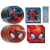 Spiderman Birthday Party Supplies Bundle Pack includes 8 Dessert Cake Plates, 8 Lunch Plates, 16 Beverage Napkins, 16 Lunch Napkins (16 Plates and 16 Napkins)