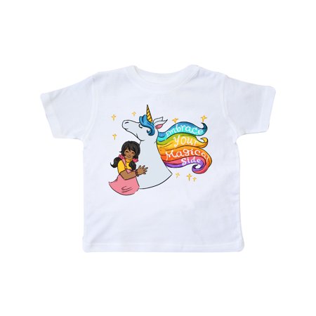 

Inktastic Embrace Your Magical Side Girl Hugging A Unicorn Gift Toddler Boy or Toddler Girl T-Shirt