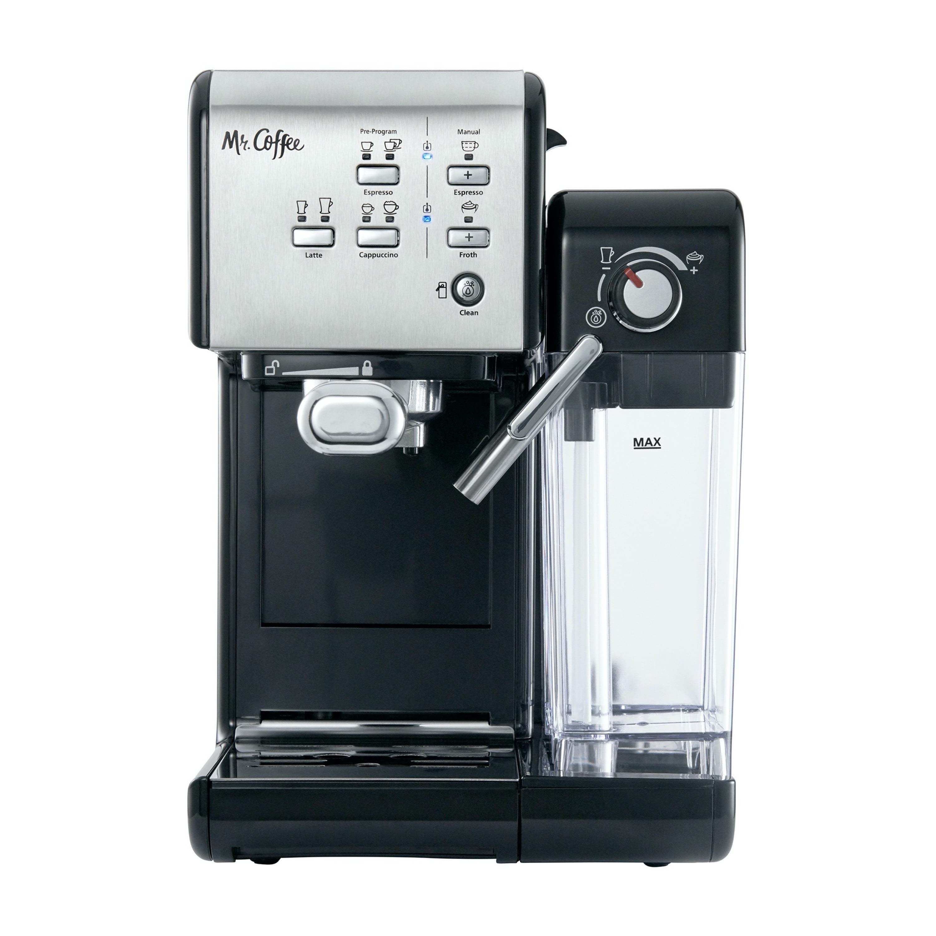 Breville One-Touch CoffeeHouse Coffee Machine ESE Pod Compatible VCF107 Black Espresso Automatic Milk Frother Cappuccino & Latte Maker 19 Bar Italian Pump 