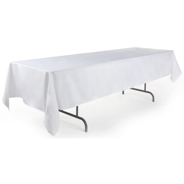 Displays2go Rectangular Tablecloth for 6 to 8Foot Tables, 126" x 60", Choose from 3 Colors