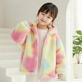 thumbnail image 4 of NAISIBABY Girls Fleece Jacket 6T, Hooded Cute Thermal Lined Full Zipper Winter Tie-Dye Fashion Coat Multicolor (2-8T), 4 of 9
