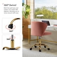 thumbnail image 5 of Velvet Swivel Task Office Chair, Tina's Home Adjustable Rolling Tufted Back Metal Leg Teen Pink, 5 of 9