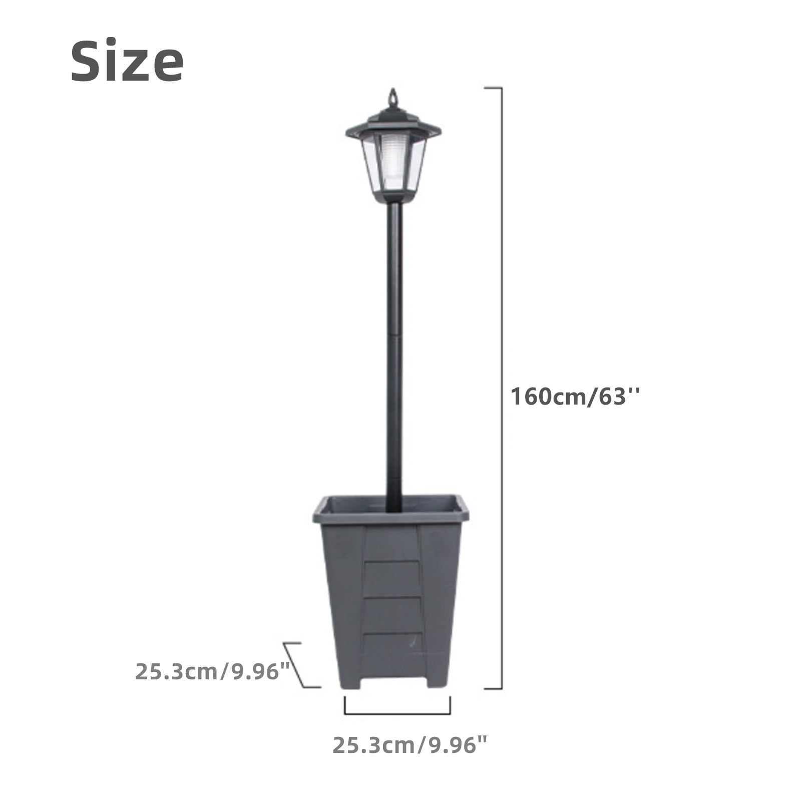 Paddsun Solar Lamp Post Light with Planter, 63" Vintage Glass Solar Lights Outdoor Waterproof Patio Lights Garden Decor