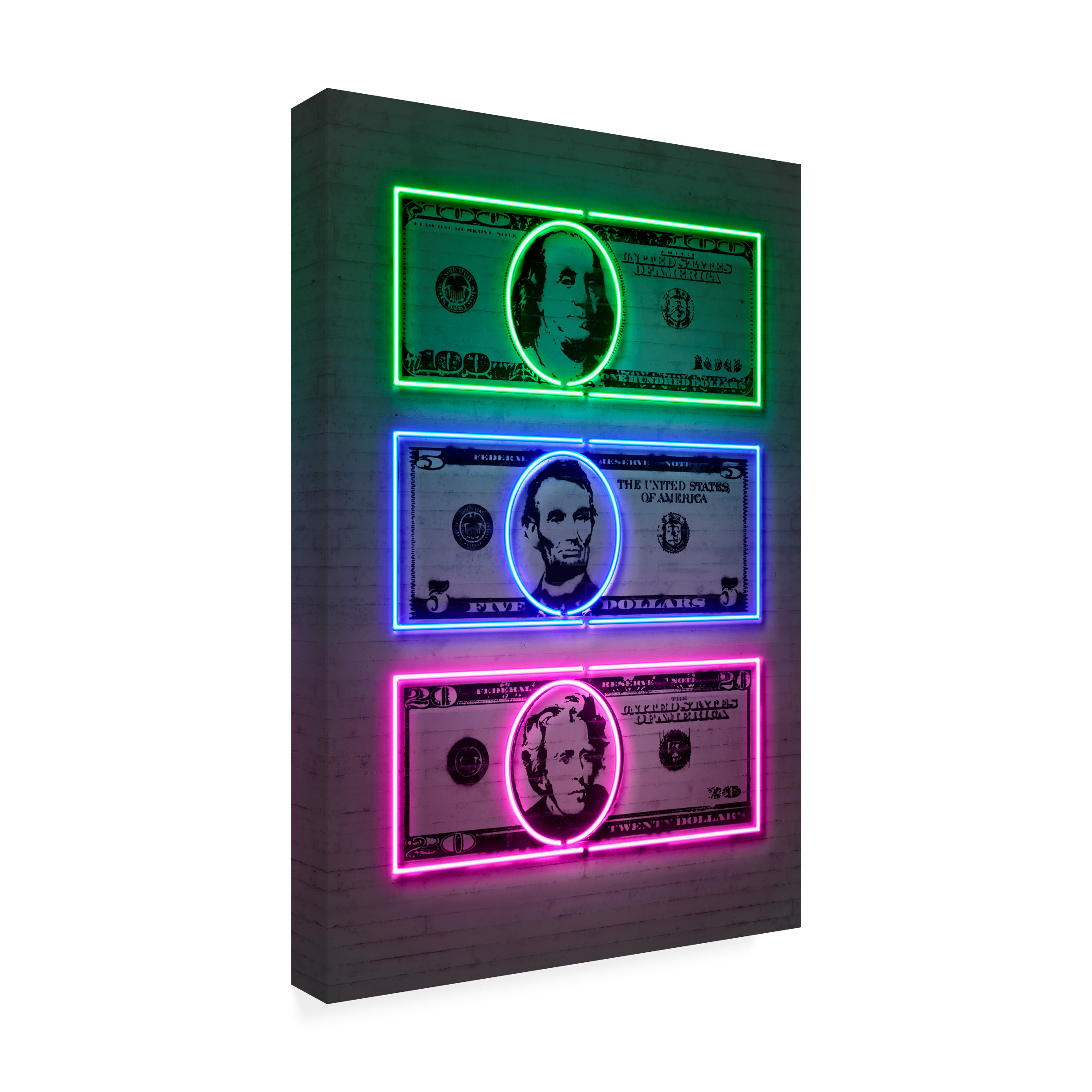 Trademark Fine Art 'Dollars' Canvas Art by Octavian Mielu