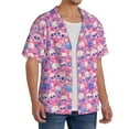 thumbnail image 2 of Fuzoiu Skull Blue Flower Print Men's Casual Short,Men's Short Sleeve Shirt,Mens Casual Button Down Shirts,Cuban Collar Summer Shirt for Beach, Vacation, and Outdoor Activities-4X-Large, 2 of 5