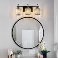 thumbnail image 6 of LMQNINE Modern Bathroom Vanity Lights 3-Light Over Mirror,Dimmable and Moisture-Resistant,Crystal,Black Finish, 6 of 8